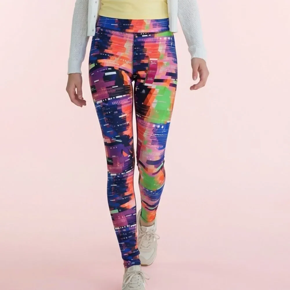 NWT- Justice Girls Multi Color Ankle Length Leggings - Size XL